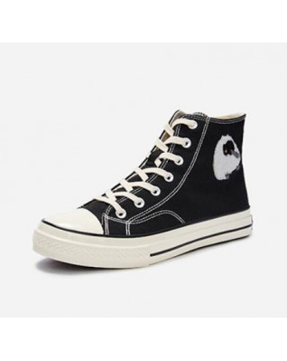 High lace-up classic solid color comfortable all-match high skate shoes