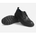 Fashion casual black lace-up leather derby shoes