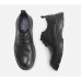 Fashion casual black lace-up leather derby shoes